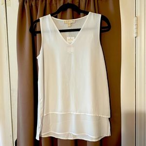 MICHAEL by Michael Kors | NWT Sleeveless white blouse with tiered hem | Size S